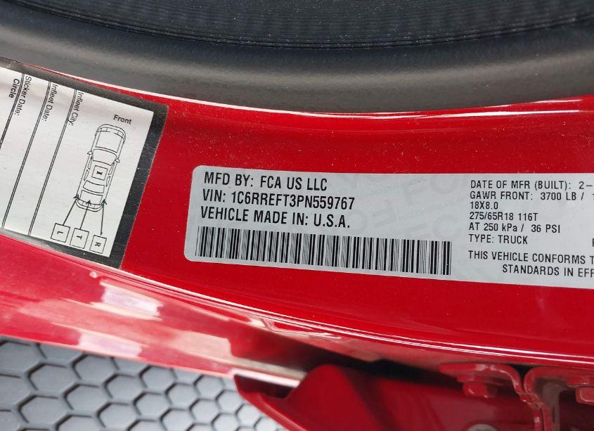 Photo 9 of 2023 Ram 1500 BIG HORN 4X2 5'7 BOX (VIN 1C6RREFT3PN559767)