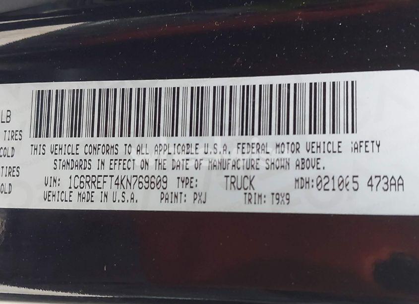 Photo 9 of 2019 Ram 1500 BIG HORN/LONE STAR 4X2 5'7 BOX (VIN 1C6RREFT4KN769609)