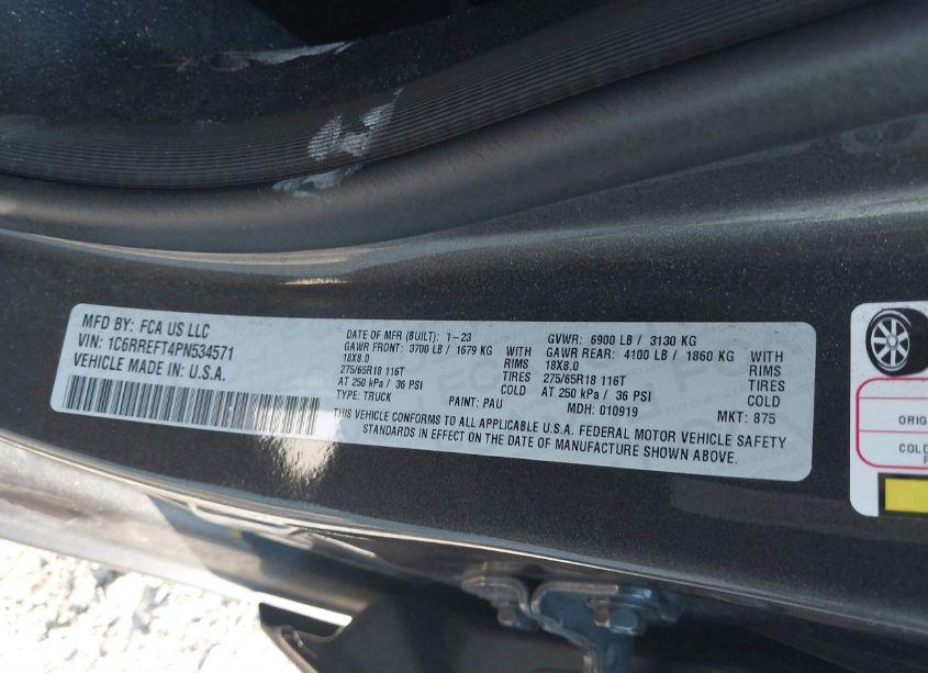 Photo 9 of 2023 Ram 1500 BIG HORN 4X2 5'7 BOX (VIN 1C6RREFT4PN534571)