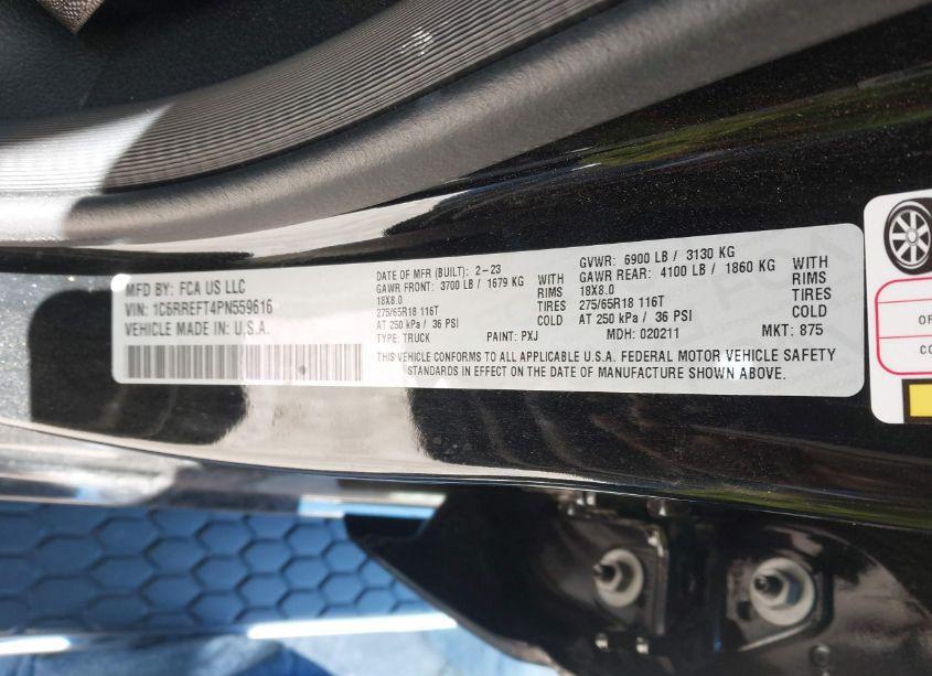 Photo 9 of 2023 Ram 1500 BIG HORN 4X2 5'7" BOX (VIN 1C6RREFT4PN559616)