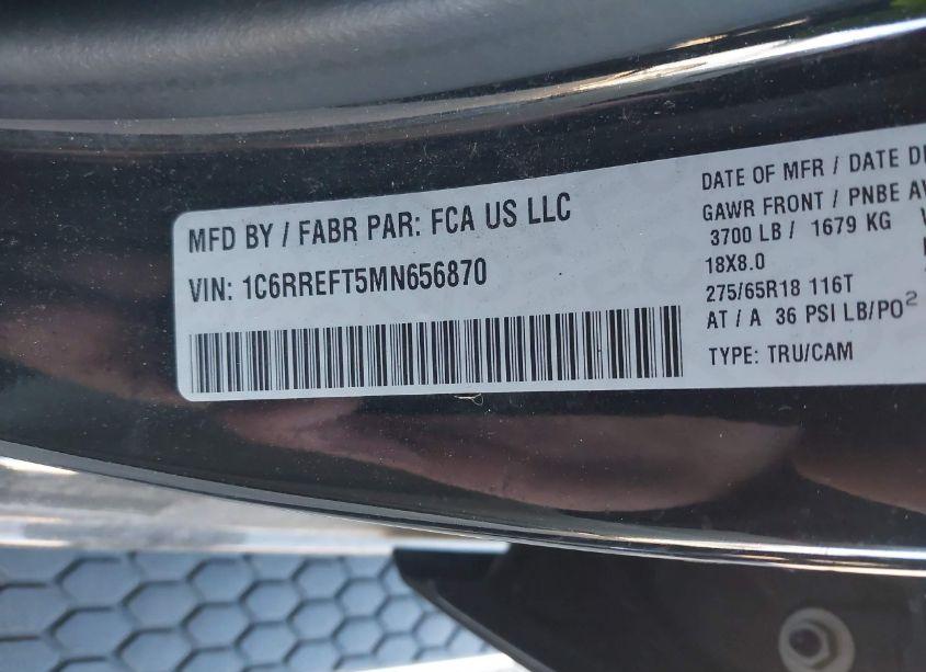 Photo 9 of 2021 Ram 1500 BIG HORN (VIN 1C6RREFT5MN656870)