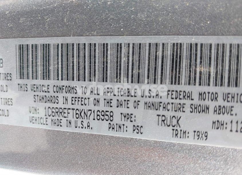 Photo 9 of 2019 Ram 1500 BIG HORN/LONE STAR 4X2 5'7 BOX (VIN 1C6RREFT6KN716958)