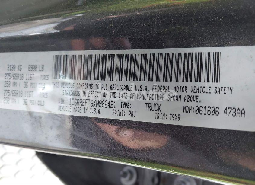 Photo 9 of 2019 Ram 1500 BIG HORN/LONE STAR 4X2 5'7 BOX (VIN 1C6RREFT6KN902421)