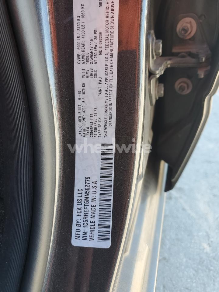 Photo 12 of 2021 RAM 1500 BIG HORN/LONE STAR (VIN 1C6RREFT6MN502779)