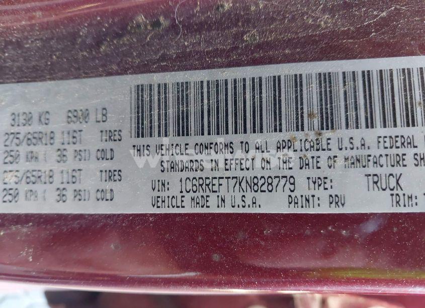 Photo 9 of 2019 Ram 1500 BIG HORN/LONE STAR 4X2 5'7 BOX (VIN 1C6RREFT7KN828779)