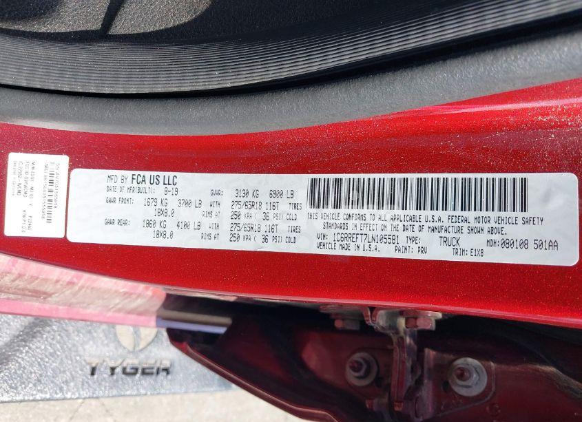 Photo 9 of 2020 Ram 1500 BIG HORN 4X2 5'7 BOX (VIN 1C6RREFT7LN105581)