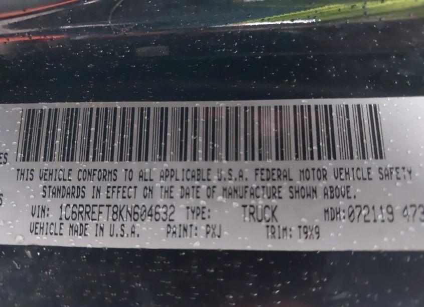 Photo 8 of 2019 Ram 1500 BIG HORN/LONE STAR 4X2 5'7 BOX (VIN 1C6RREFT8KN604632)