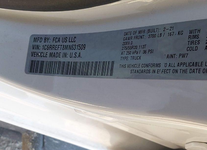 Photo 9 of 2021 Ram 1500 LONE STAR 4X2 5'7 BOX (VIN 1C6RREFT8MN631509)