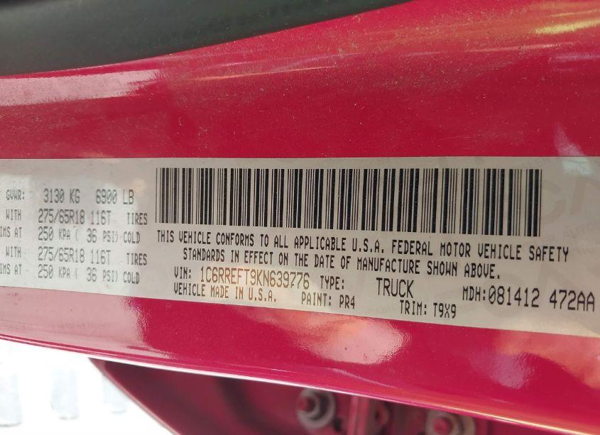 Photo 9 of 2019 Ram 1500 BIG HORN/LONE STAR 4X2 5'7 BOX (VIN 1C6RREFT9KN639776)