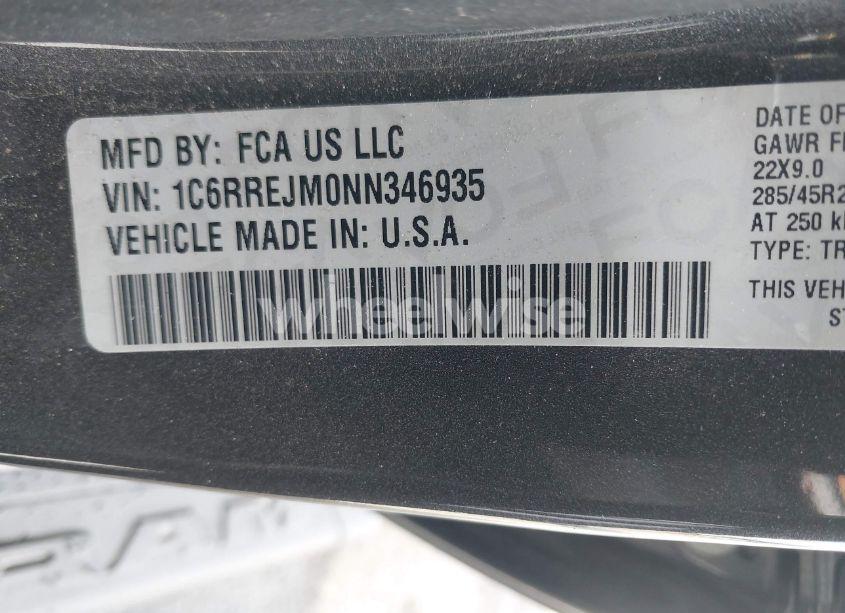 Photo 9 of 2022 Ram 1500 LARAMIE (VIN 1C6RREJM0NN346935)