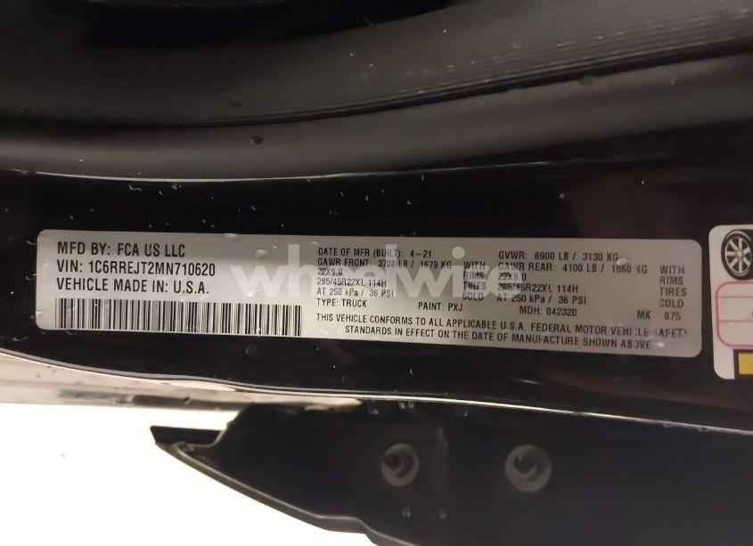 Photo 9 of 2021 Ram 1500 LARAMIE 4X2 5'7 BOX (VIN 1C6RREJT2MN710620)