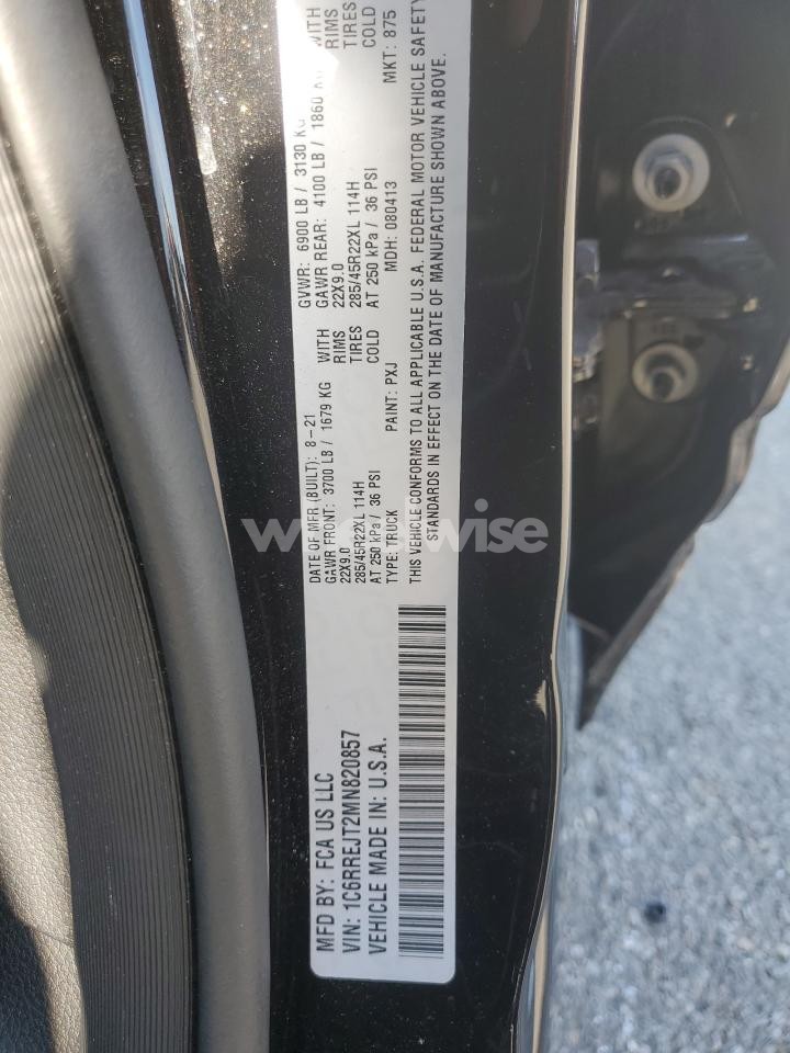 Photo 12 of 2021 RAM 1500 LARAMIE (VIN 1C6RREJT2MN820857)