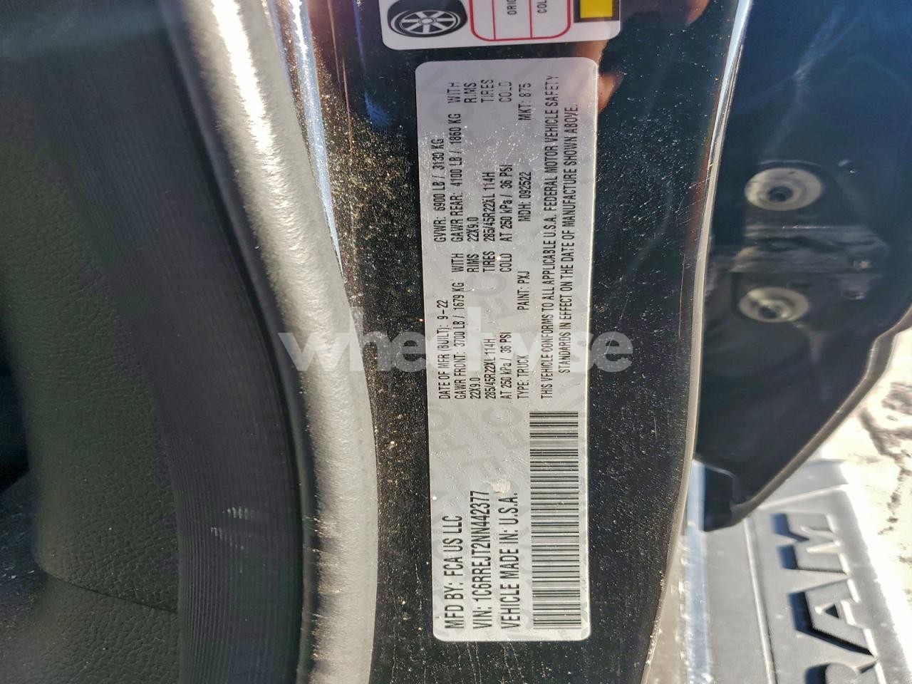 Photo 12 of 2022 RAM 1500 LARAMIE (VIN 1C6RREJT2NN442377)