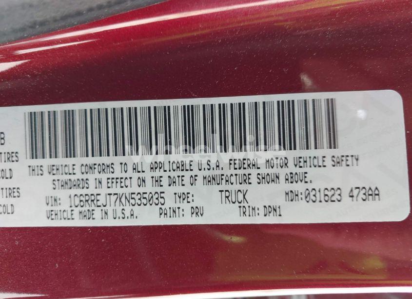 Photo 9 of 2019 Ram 1500 LARAMIE 4X2 5'7 BOX (VIN 1C6RREJT7KN535035)