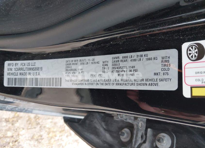 Photo 9 of 2021 Ram 1500 LARAMIE 4X2 5'7 BOX (VIN 1C6RREJTXMN589819)