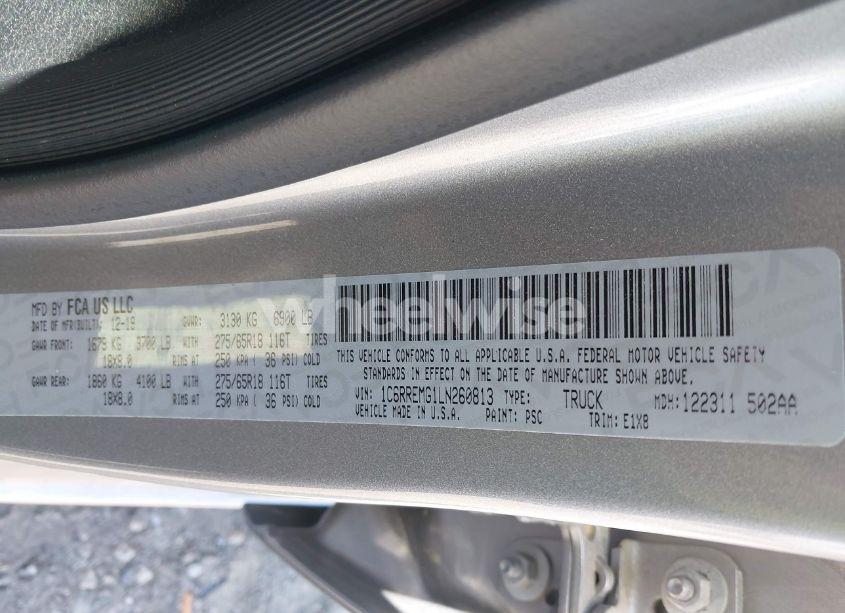 Photo 9 of 2020 Ram 1500 BIG HORN 4X2 6'4 BOX (VIN 1C6RREMG1LN260813)