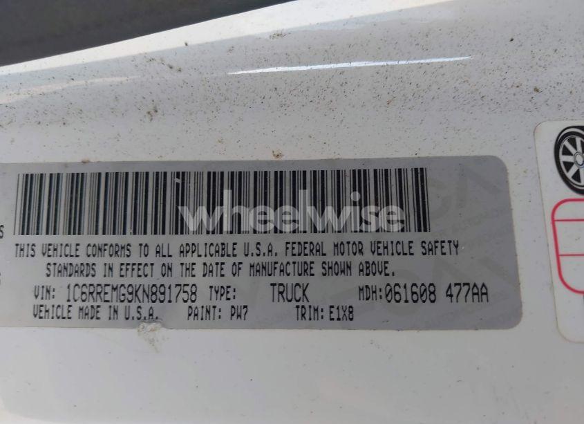 Photo 9 of 2019 Ram 1500 BIG HORN/LONE STAR 4X2 6'4 BOX (VIN 1C6RREMG9KN891758)