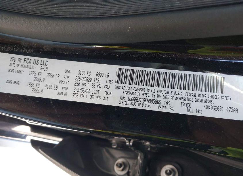 Photo 9 of 2019 Ram 1500 (VIN 1C6RREMT9KN905865)