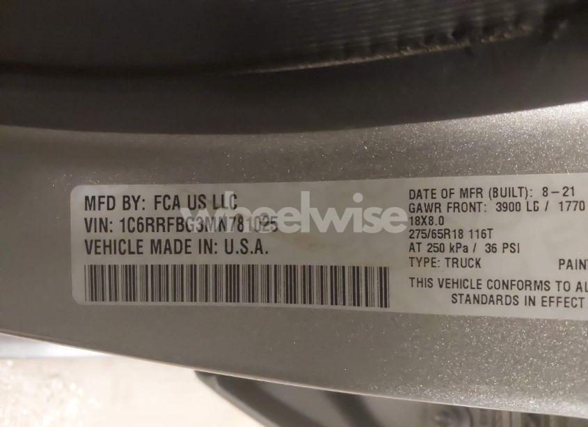 Photo 9 of 2021 Ram 1500 BIG HORN 4X4 6'4 BOX (VIN 1C6RRFBG3MN781025)