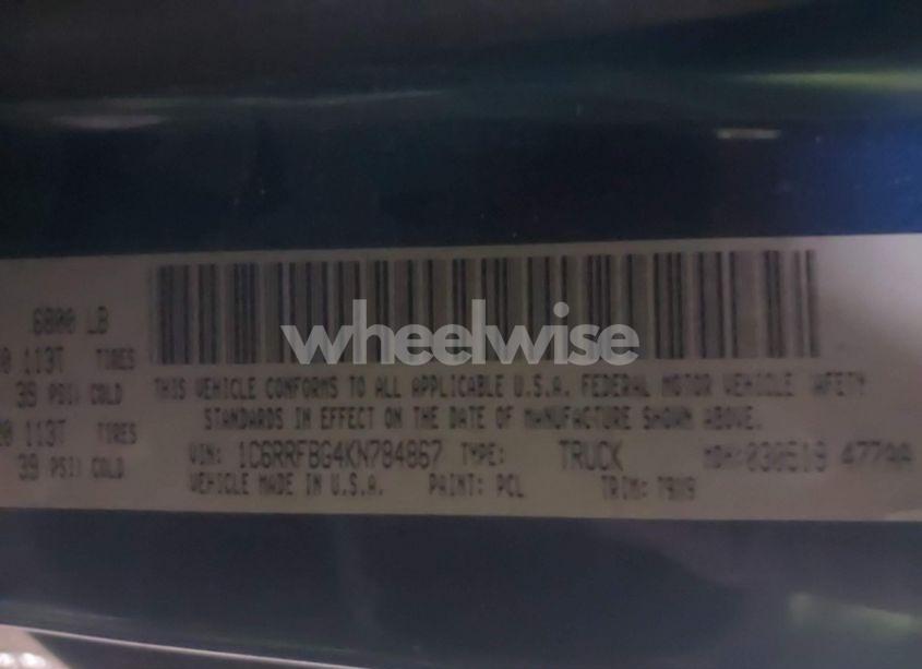 Photo 9 of 2019 Ram 1500 BIG HORN/LONE STAR 4X4 6'4 BOX (VIN 1C6RRFBG4KN784867)