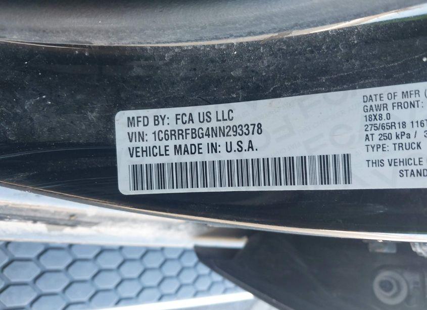 Photo 9 of 2022 Ram 1500 BIG HORN 4X4 6'4 BOX (VIN 1C6RRFBG4NN293378)