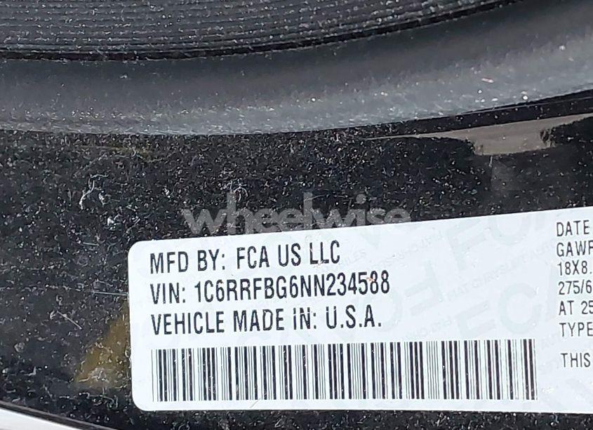 Photo 9 of 2022 Ram 1500 BIG HORN 4X4 6'4 BOX (VIN 1C6RRFBG6NN234588)