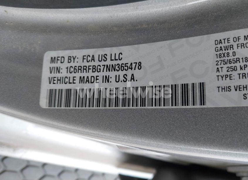 Photo 9 of 2022 Ram 1500 BIG HORN 4X4 6'4 BOX (VIN 1C6RRFBG7NN365478)