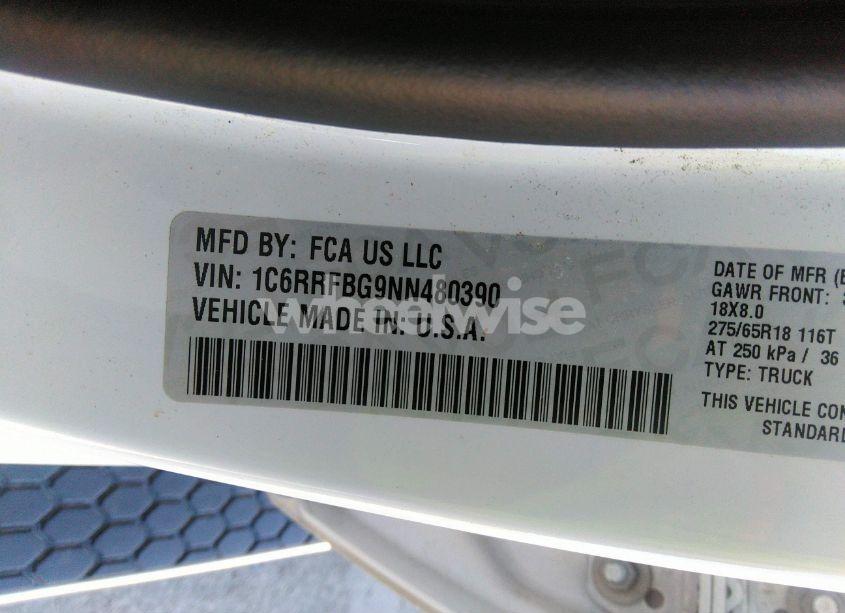 Photo 9 of 2022 Ram 1500 BIG HORN 4X4 6'4 BOX (VIN 1C6RRFBG9NN480390)