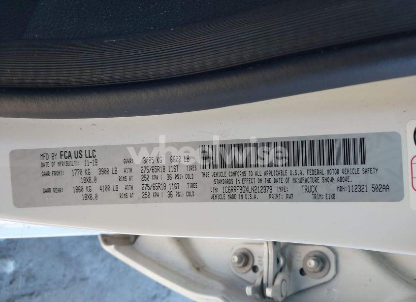 Photo 9 of 2020 Ram 1500 BIG HORN 4X4 6'4 BOX (VIN 1C6RRFBGXLN212378)