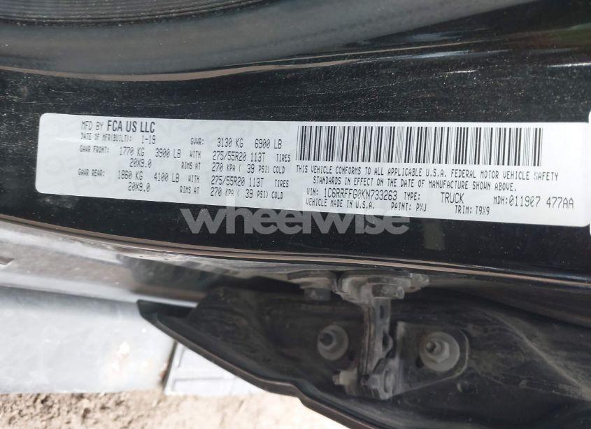 Photo 9 of 2019 Ram 1500 BIG HORN/LONE STAR 4X4 5'7 BOX (VIN 1C6RRFFG0KN733263)