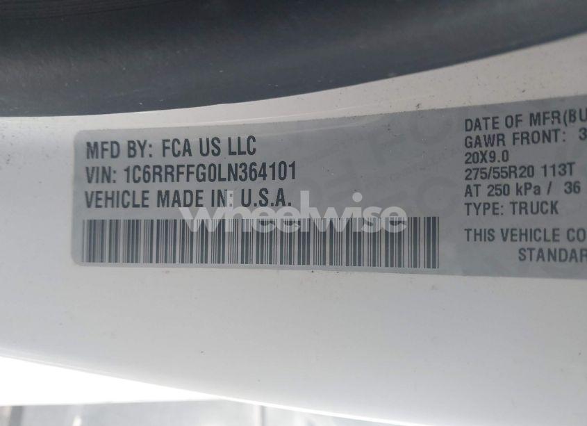 Photo 9 of 2020 Ram 1500 BIG HORN 4X4 5'7 BOX (VIN 1C6RRFFG0LN364101)