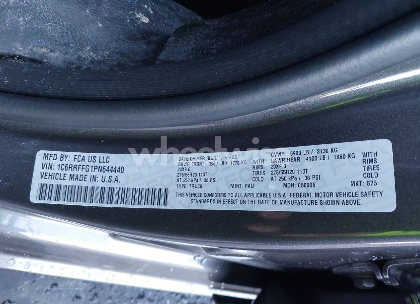 Photo 9 of 2023 Ram 1500 BIG HORN 4X4 5'7 BOX (VIN 1C6RRFFG1PN644440)