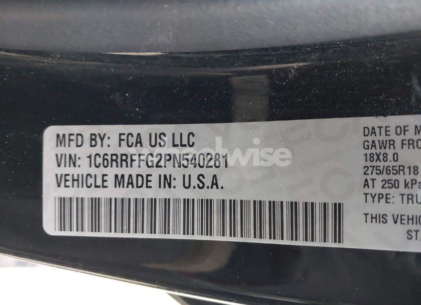 Photo 9 of 2023 Ram 1500 BIG HORN 4X4 5'7 BOX (VIN 1C6RRFFG2PN540281)