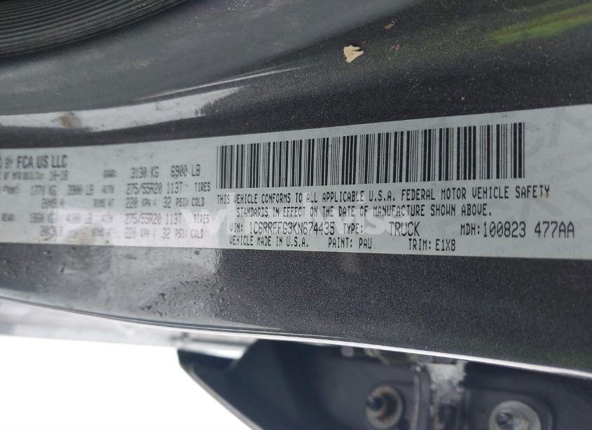 Photo 9 of 2019 Ram 1500 BIG HORN/LONE STAR 4X4 5'7 BOX (VIN 1C6RRFFG3KN674435)