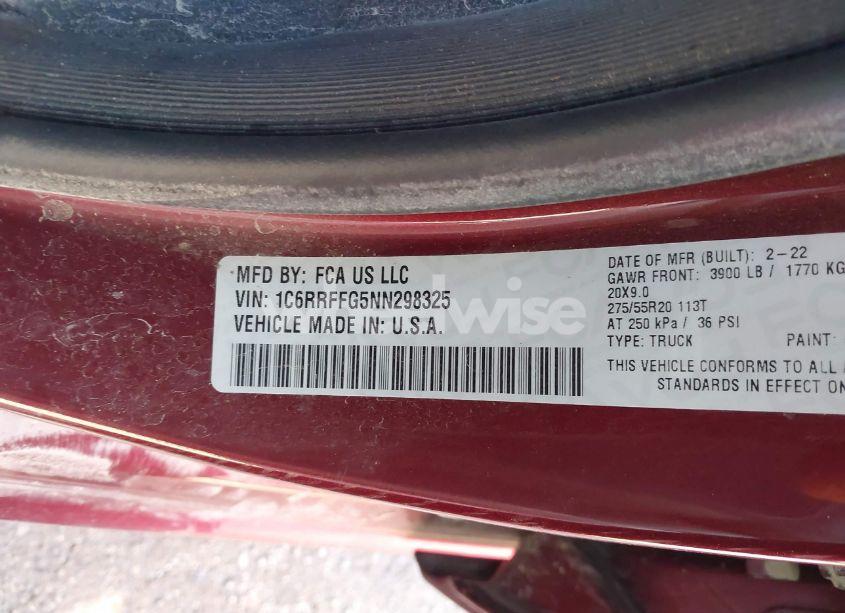 Photo 9 of 2022 Ram 1500 LONE STAR 4X4 5'7 BOX (VIN 1C6RRFFG5NN298325)