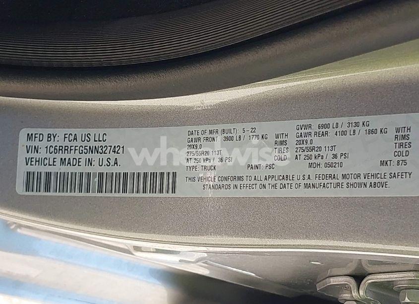 Photo 9 of 2022 Ram 1500 BIG HORN 4X4 5'7 BOX (VIN 1C6RRFFG5NN327421)