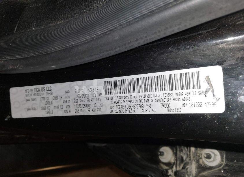 Photo 9 of 2019 Ram 1500 BIG HORN/LONE STAR 4X4 5'7 BOX (VIN 1C6RRFFG6KN675708)