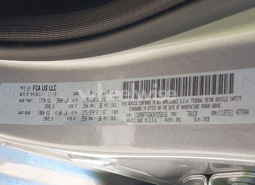 Photo 9 of 2019 Ram 1500 BIG HORN/LONE STAR 4X4 5'7 BOX (VIN 1C6RRFFG6KN725216)