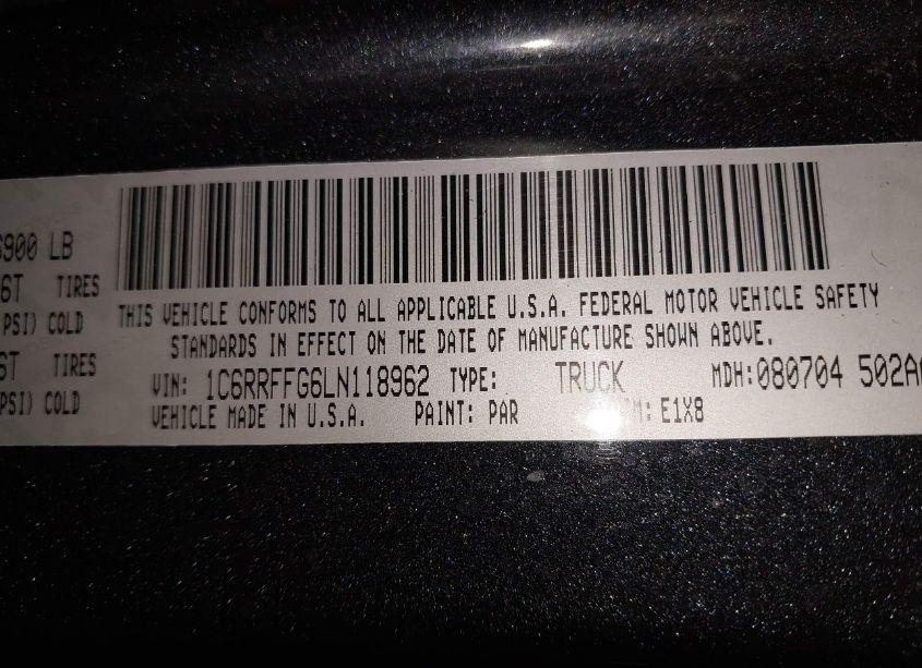 Photo 9 of 2020 Ram 1500 BIG HORN 4X4 5'7 BOX (VIN 1C6RRFFG6LN118962)