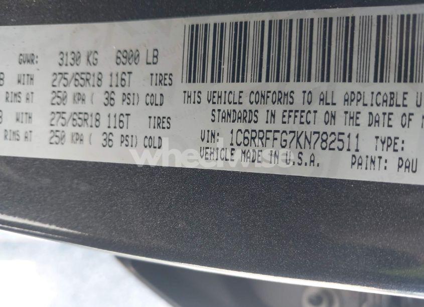 Photo 9 of 2019 Ram 1500 BIG HORN/LONE STAR 4X4 5'7 BOX (VIN 1C6RRFFG7KN782511)