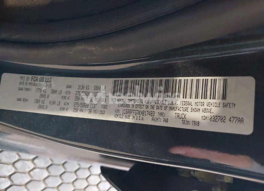Photo 9 of 2019 Ram 1500 BIG HORN/LONE STAR 4X4 5'7 BOX (VIN 1C6RRFFG7KN817483)