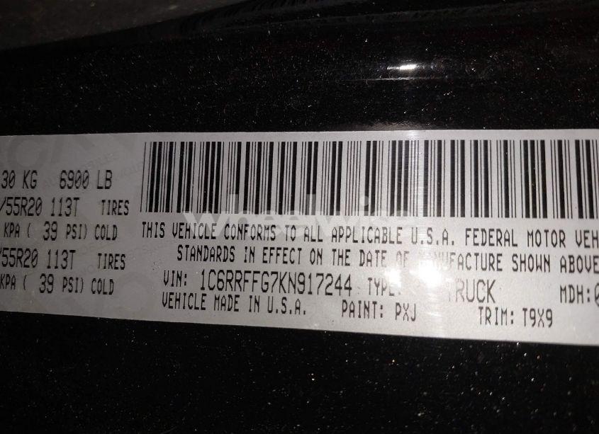 Photo 9 of 2019 Ram 1500 BIG HORN/LONE STAR 4X4 5'7 BOX (VIN 1C6RRFFG7KN917244)