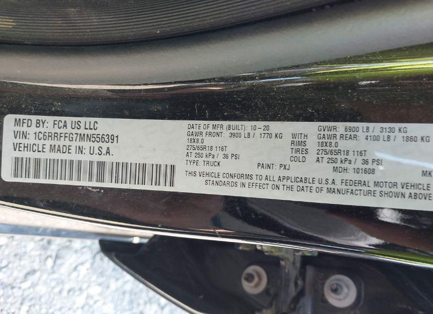Photo 9 of 2021 Ram 1500 BIG HORN 4X4 5'7 BOX (VIN 1C6RRFFG7MN556391)