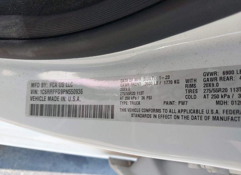 Photo 9 of 2023 Ram 1500 BIG HORN 4X4 5'7 BOX (VIN 1C6RRFFG9PN550936)