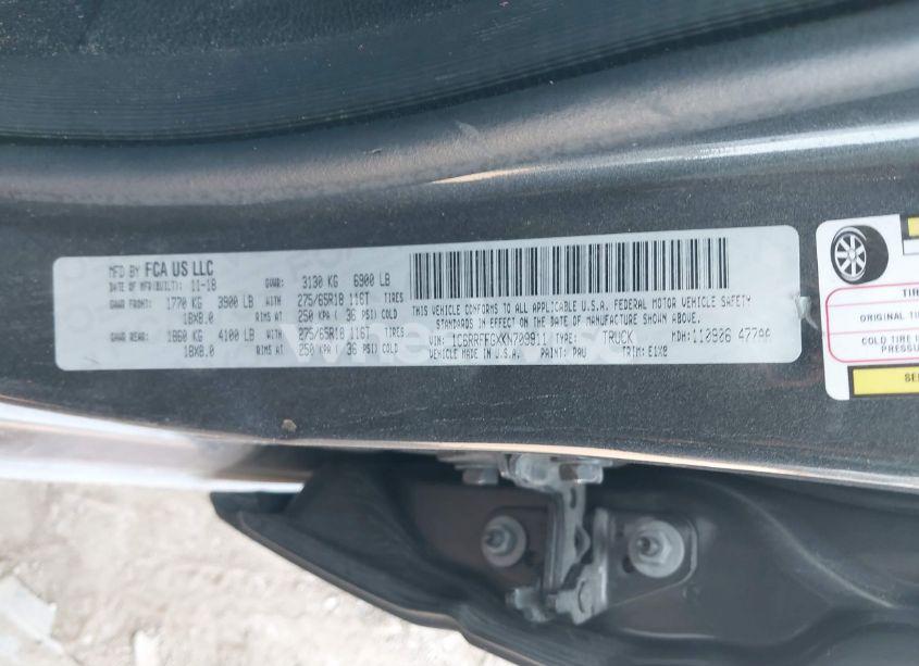 Photo 9 of 2019 Ram 1500 (VIN 1C6RRFFGXKN709911)