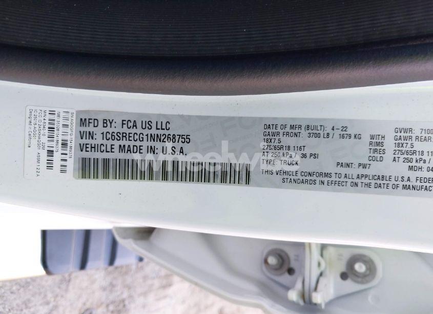 Photo 9 of 2022 Ram 1500 TRADESMAN 4X2 6'4 BOX (VIN 1C6SRECG1NN268755)