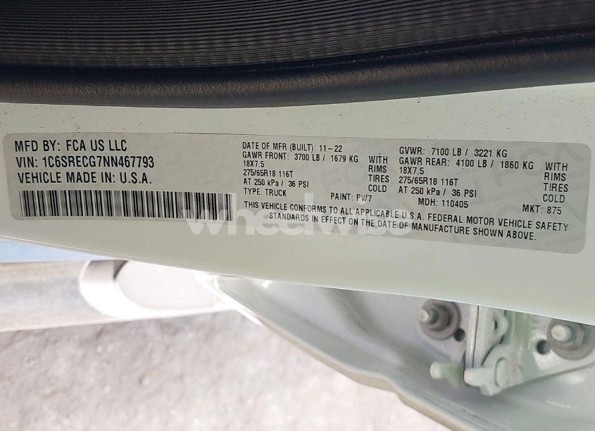 Photo 9 of 2022 Ram 1500 TRADESMAN 4X2 6'4 BOX (VIN 1C6SRECG7NN467793)