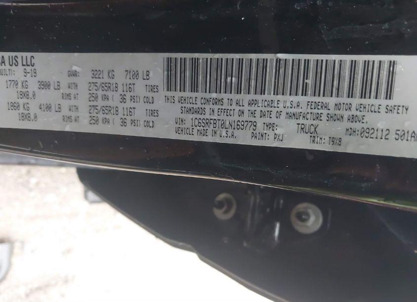 Photo 9 of 2020 Ram 1500 BIG HORN 4X4 6'4 BOX (VIN 1C6SRFBT0LN169779)