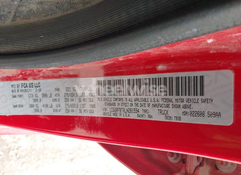 Photo 9 of 2020 Ram 1500 BIG HORN 4X4 6'4 BOX (VIN 1C6SRFBT0LN281594)