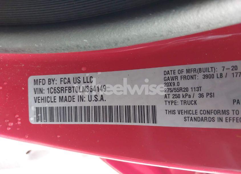 Photo 9 of 2020 Ram 1500 BIG HORN 4X4 6'4 BOX (VIN 1C6SRFBT0LN364149)